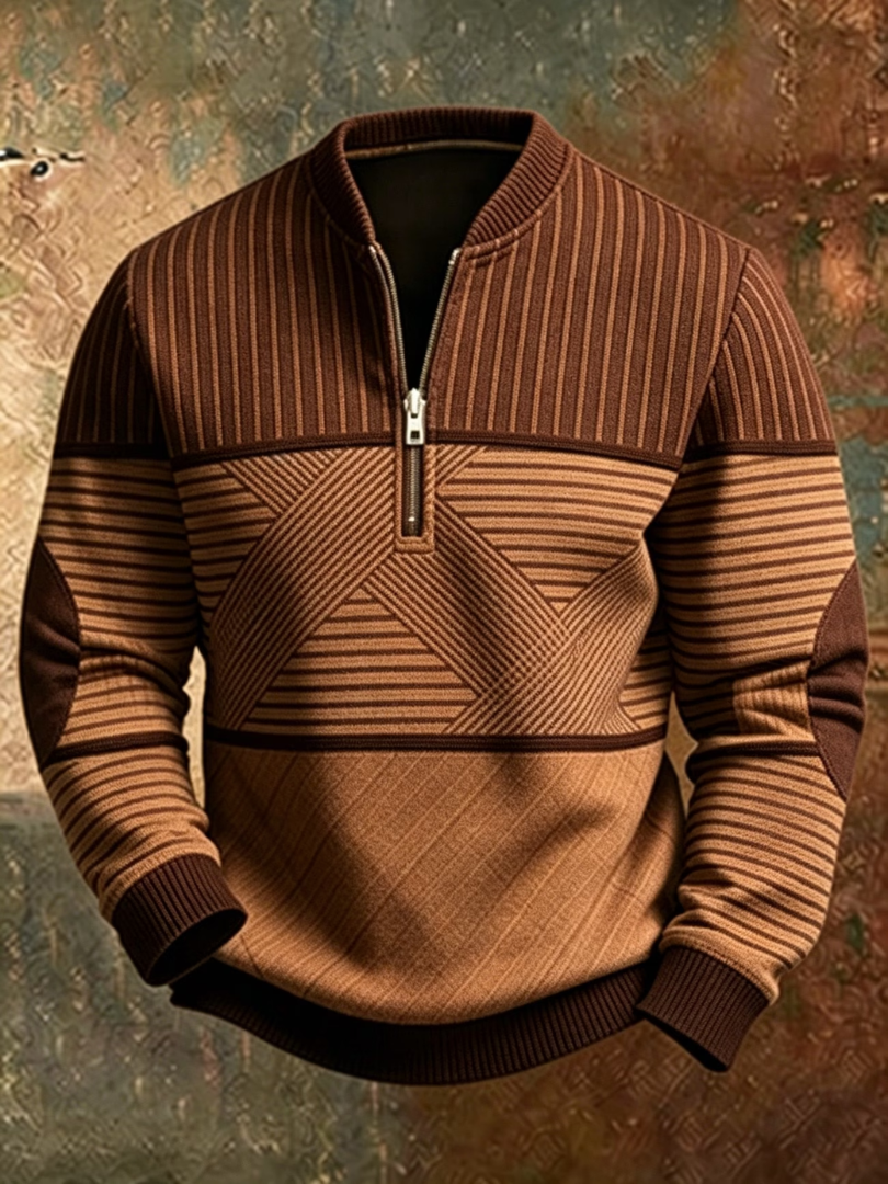 Henrik™ | Herresweater med Høj Krave og Lynlås