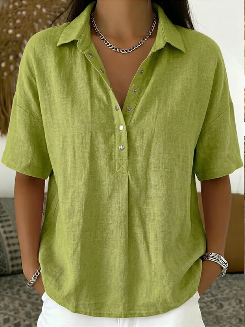 Dorte™ | Bluse med Krave og Knapper