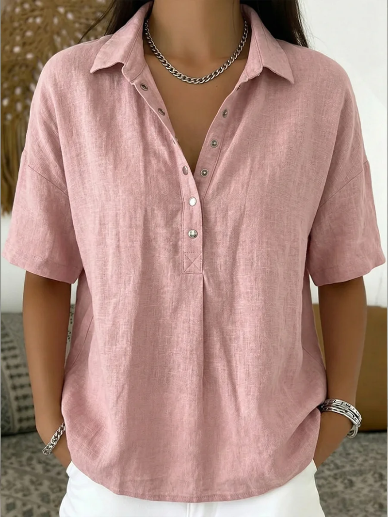 Dorte™ | Bluse med Krave og Knapper