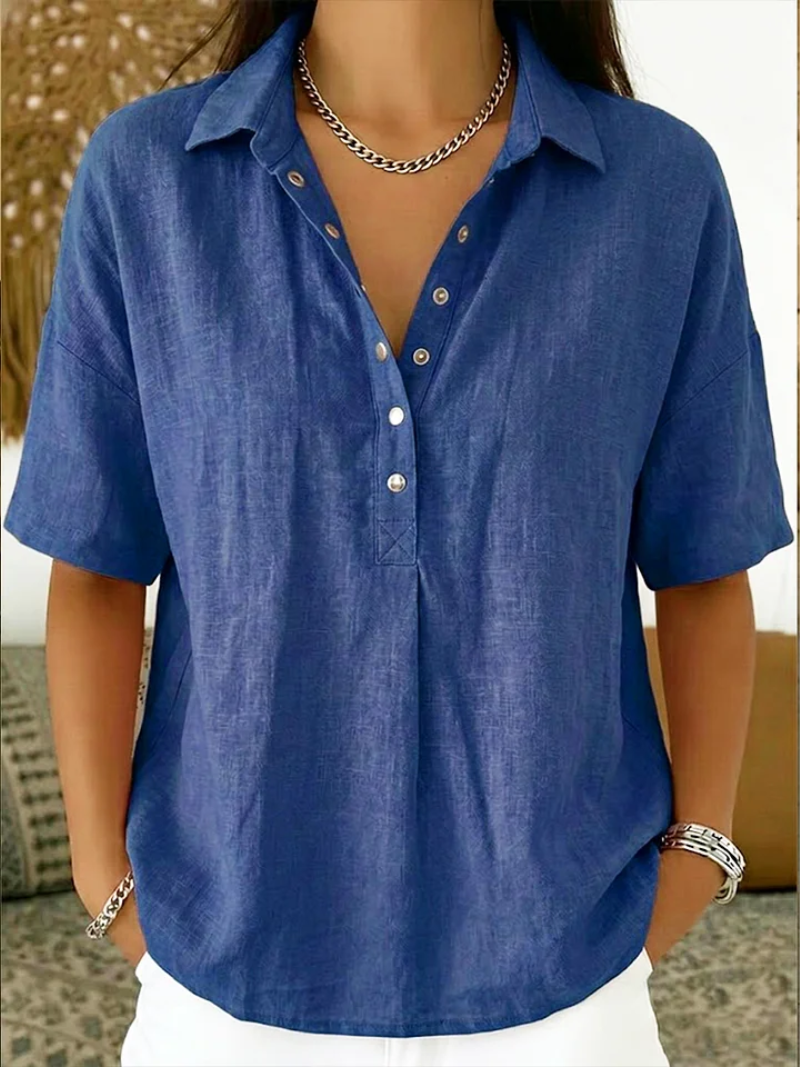 Dorte™ | Bluse med Krave og Knapper