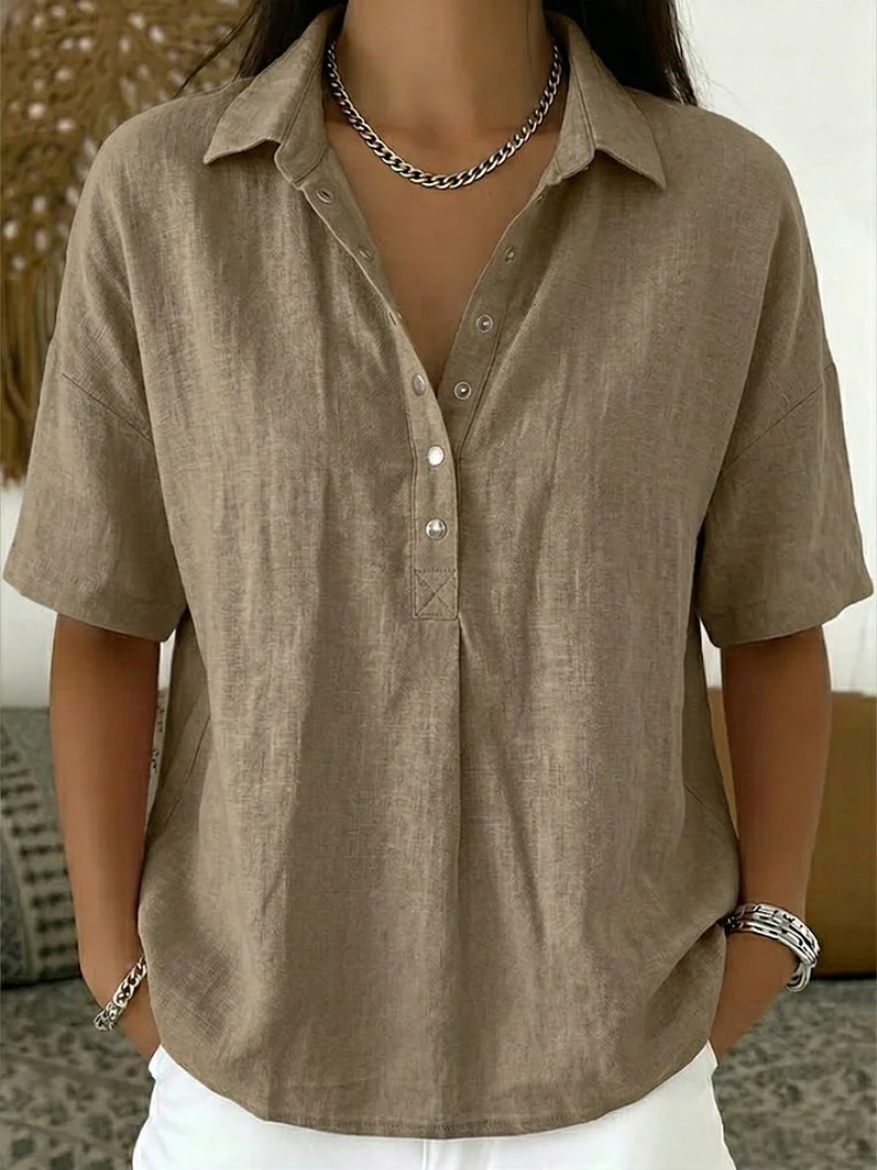 Dorte™ | Bluse med Krave og Knapper