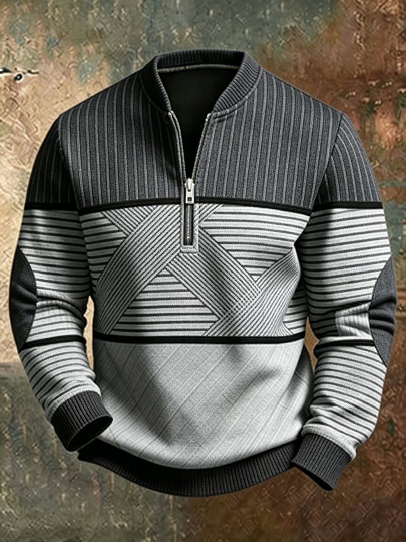 Henrik™ | Herresweater med Høj Krave og Lynlås