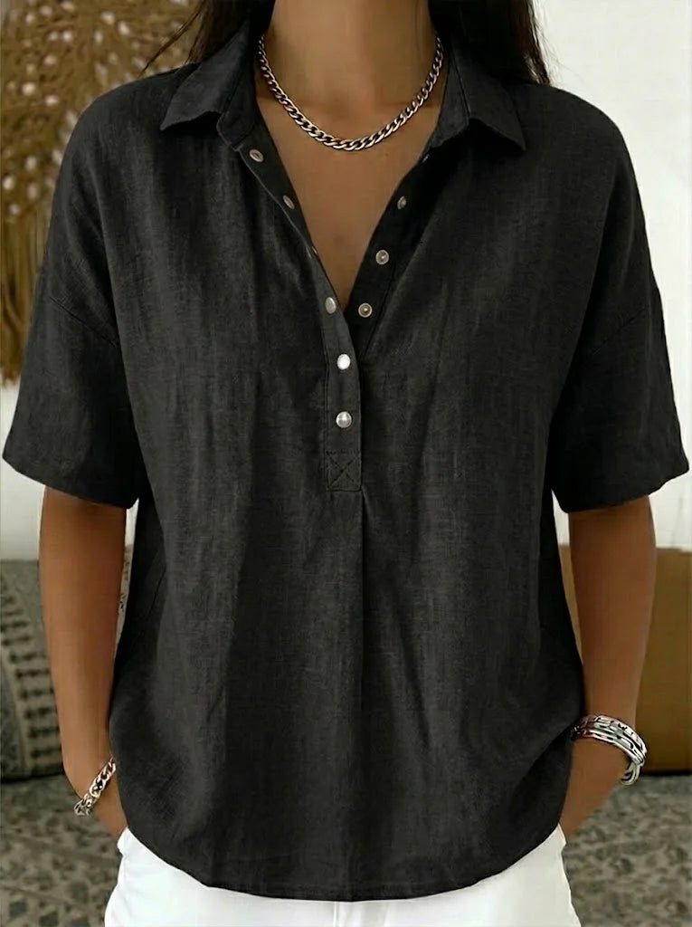 Dorte™ | Bluse med Krave og Knapper
