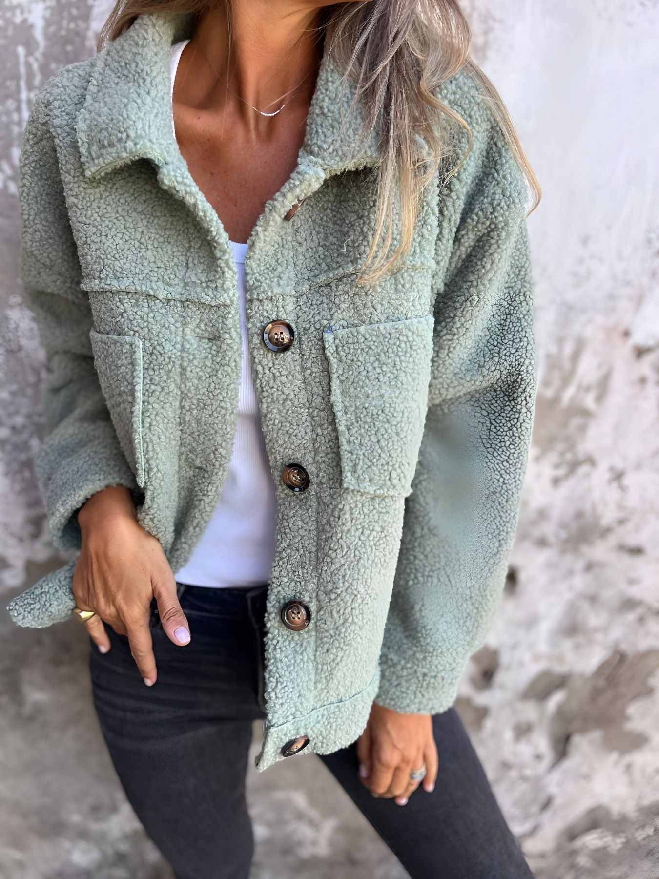 Lea™ | Varm & stilfuld teddyfrakke