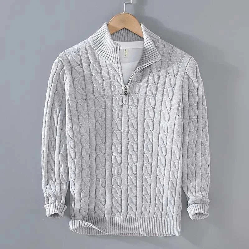 Marco | Sweater med halv lynlås