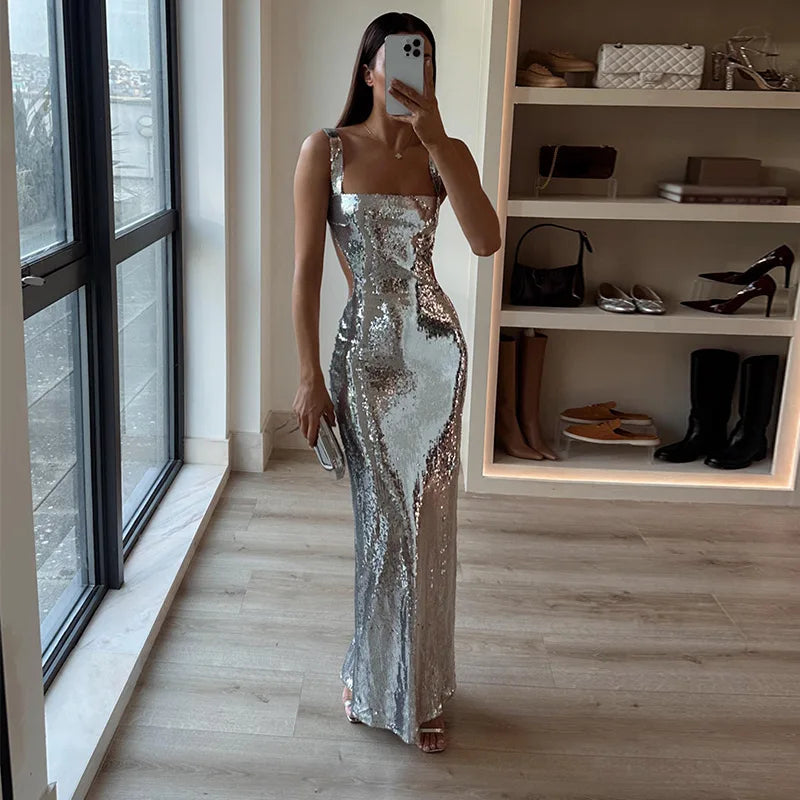 Christel | Stilfuld Sequin Maxi Kjole