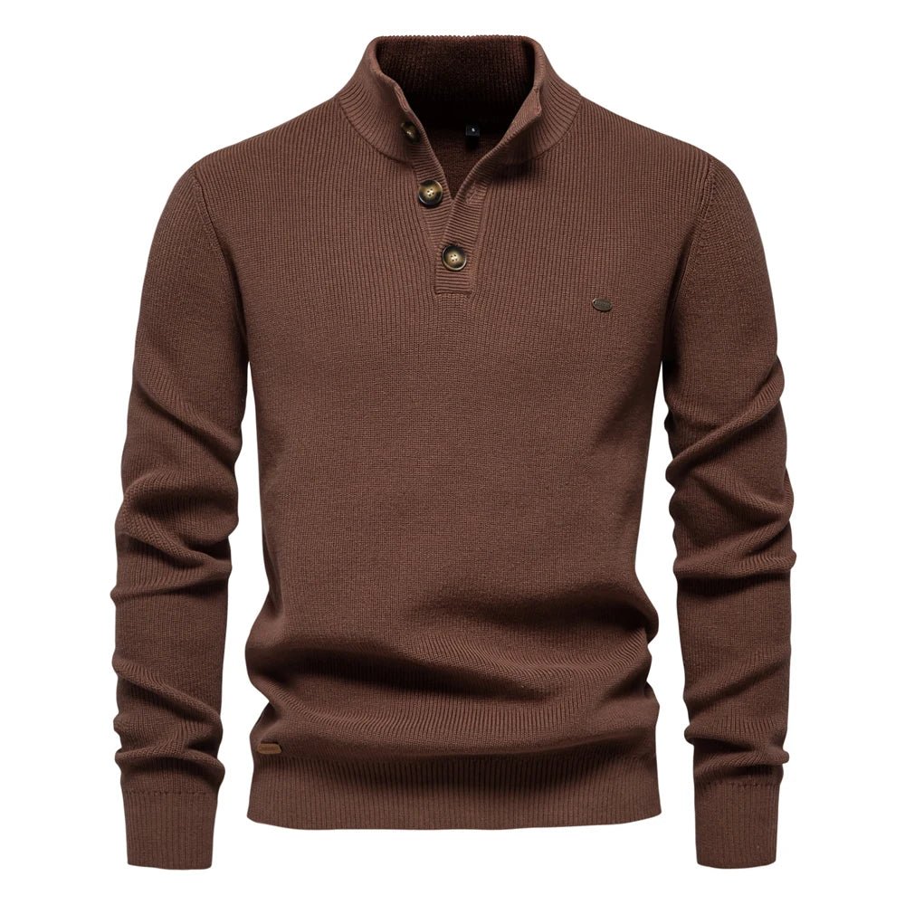Konrad | Stilfuld herrepullover med knapdesign