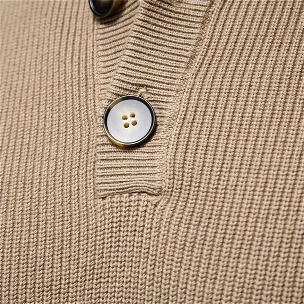 Konrad | Stilfuld herrepullover med knapdesign