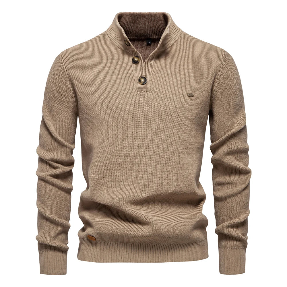 Konrad | Stilfuld herrepullover med knapdesign