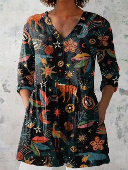 Victoria™ | Lang Bluse med V-udskæring