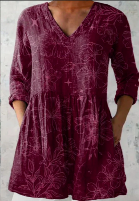 Freja™ | Lang Bluse med V-udskæring