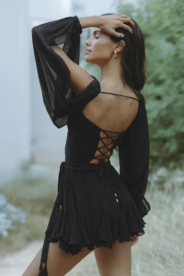 Juliane | Stilfuld Elegant Omslags Mini Kjole