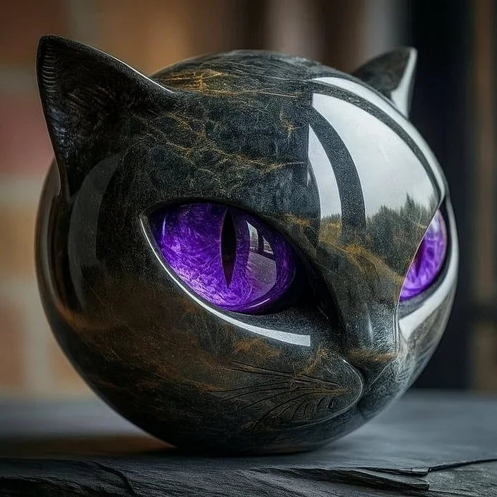 NoirCat | Mystisk Kattehoved-skulptur