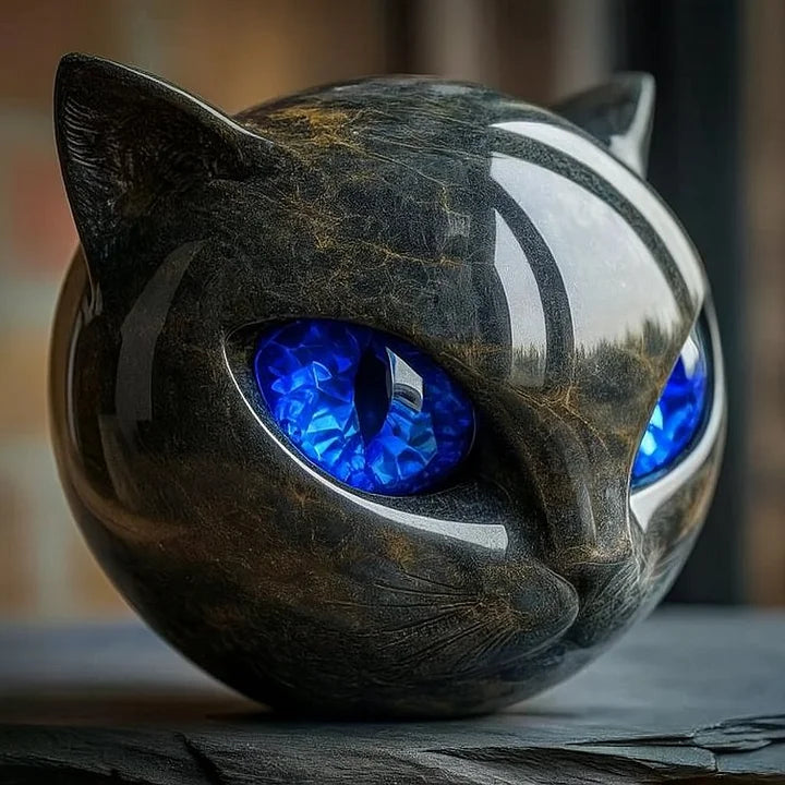 NoirCat | Mystisk Kattehoved-skulptur