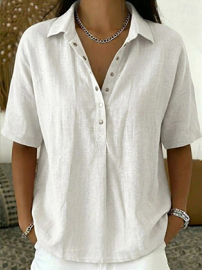 Dorte™ | Bluse med Krave og Knapper