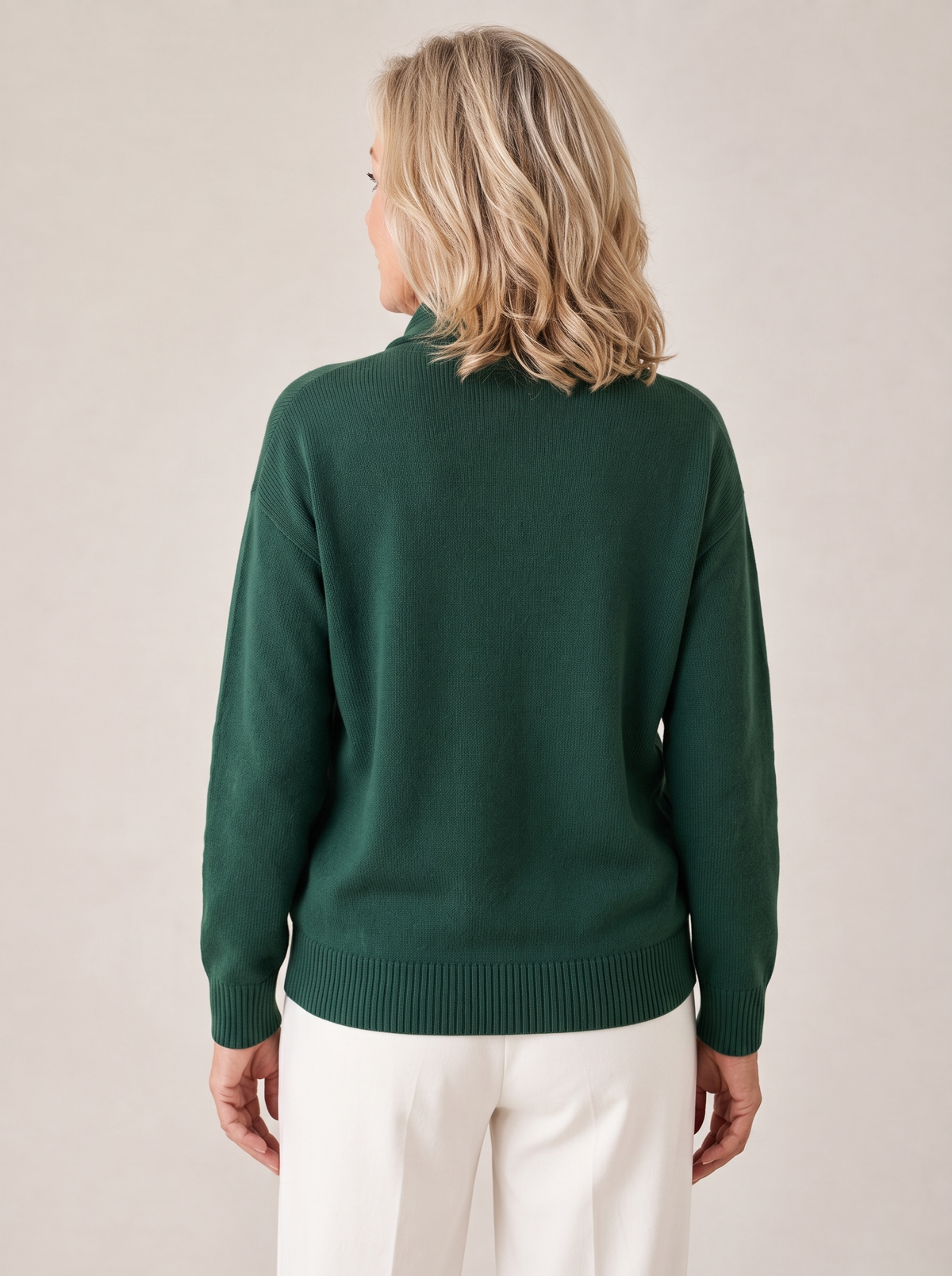 Greta™ | Strikbluse med Sjalskrave