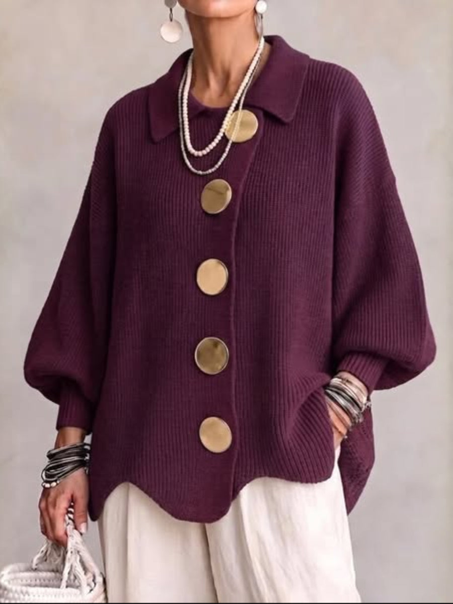 Ida™ | Cardigan med Gyldne Knapper
