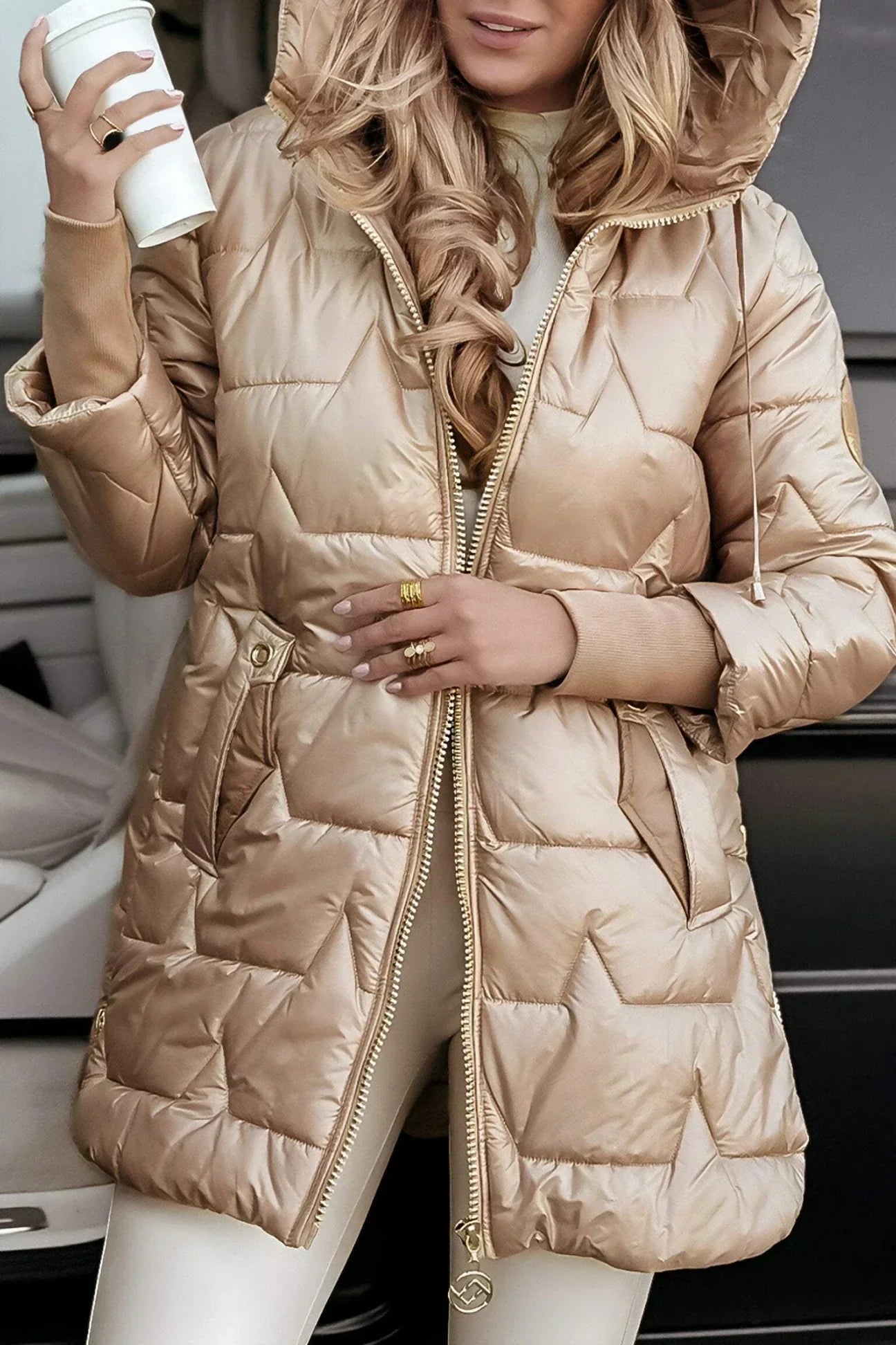 Nora™ | Elegant vinterfrakke med hætte