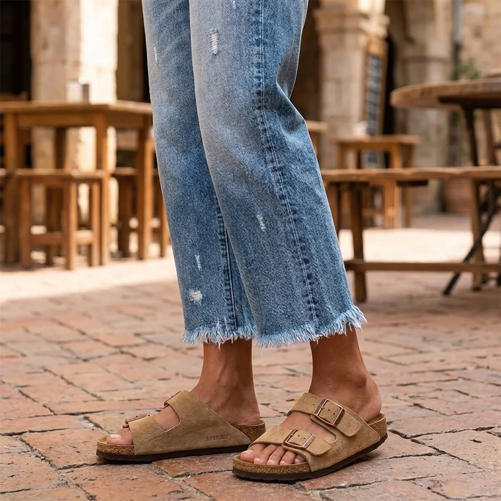 Vivara | Cropped Jeans med Frynsede Kanter