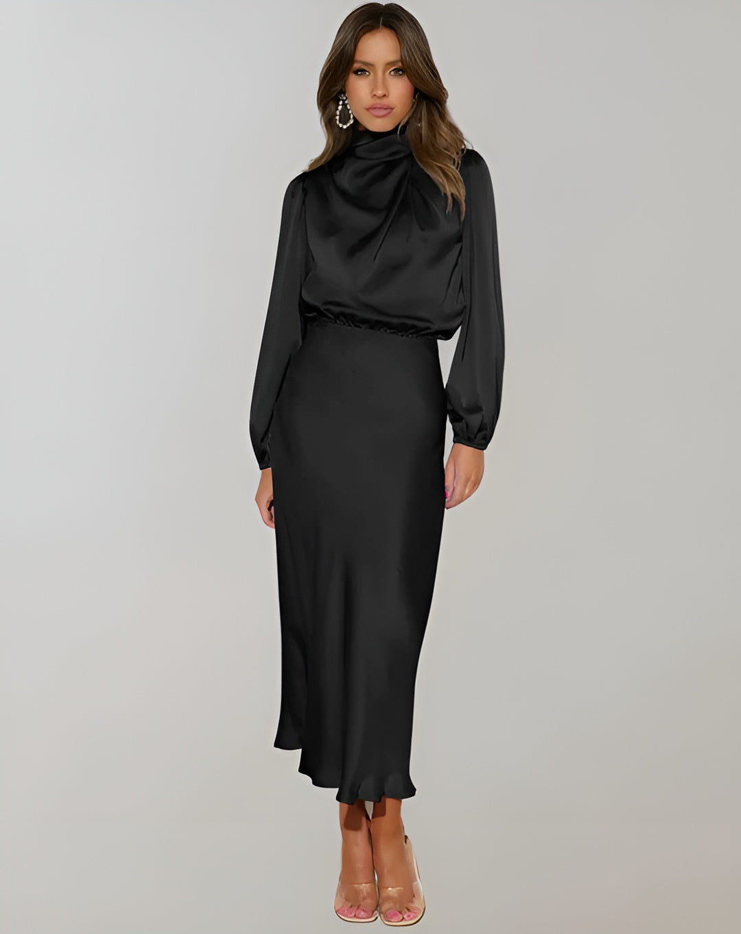 Marie | Stilfuld Satin Maxi Kjole