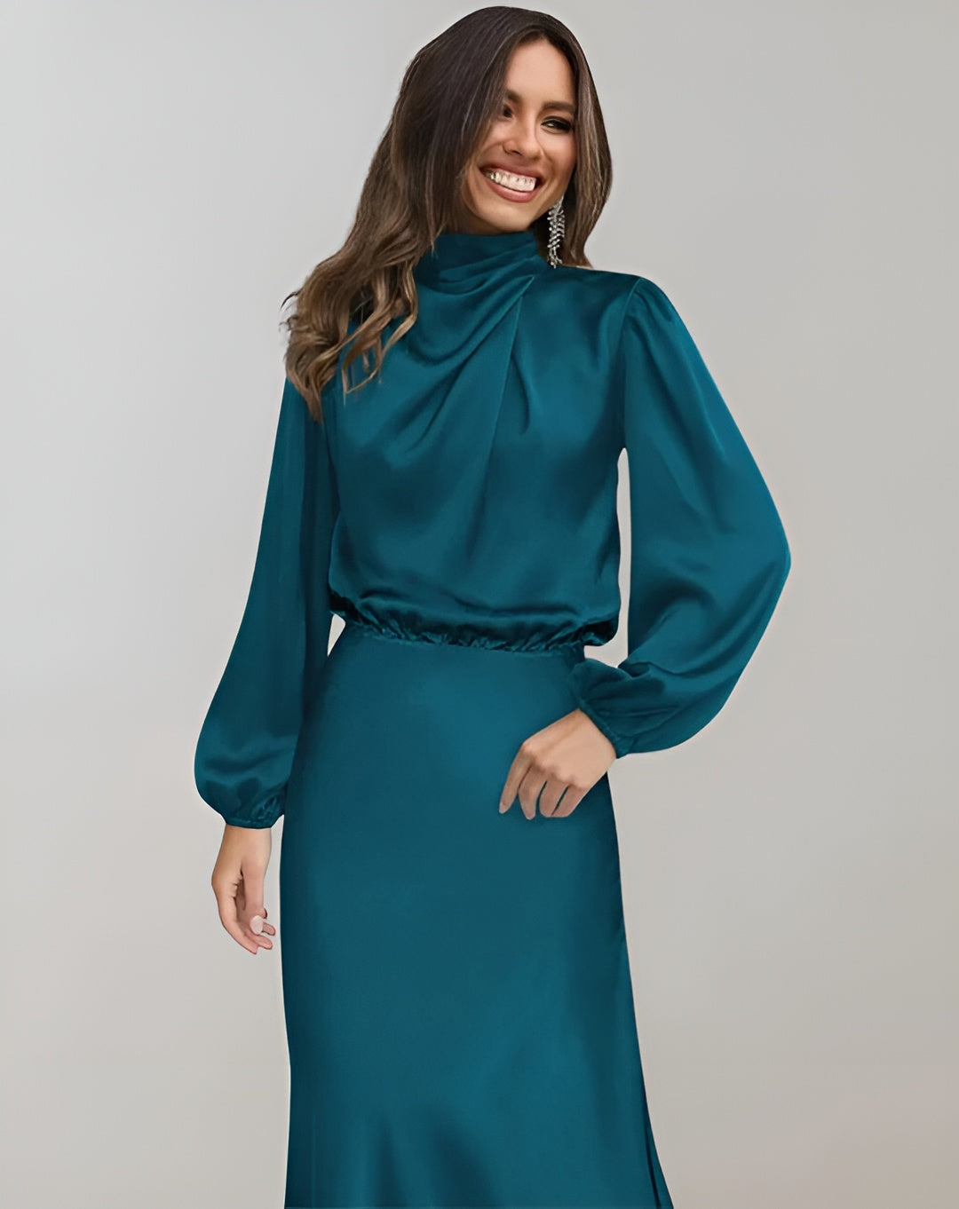 Marie | Stilfuld Satin Maxi Kjole