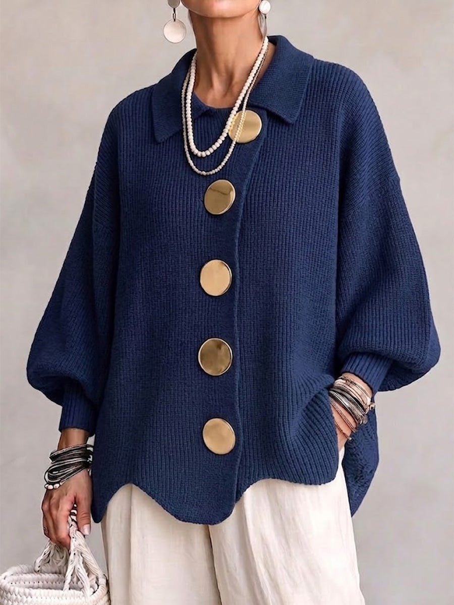 Ida™ | Cardigan med Gyldne Knapper
