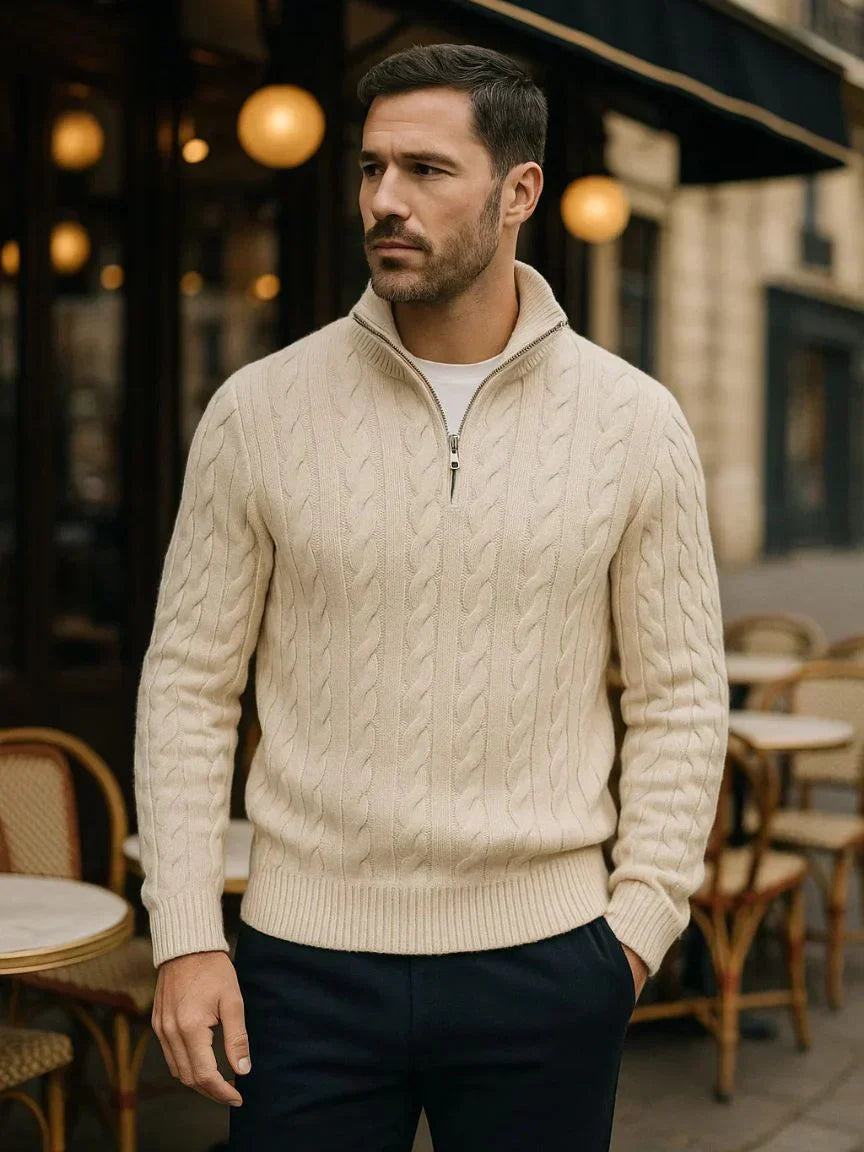Marco | Sweater med halv lynlås