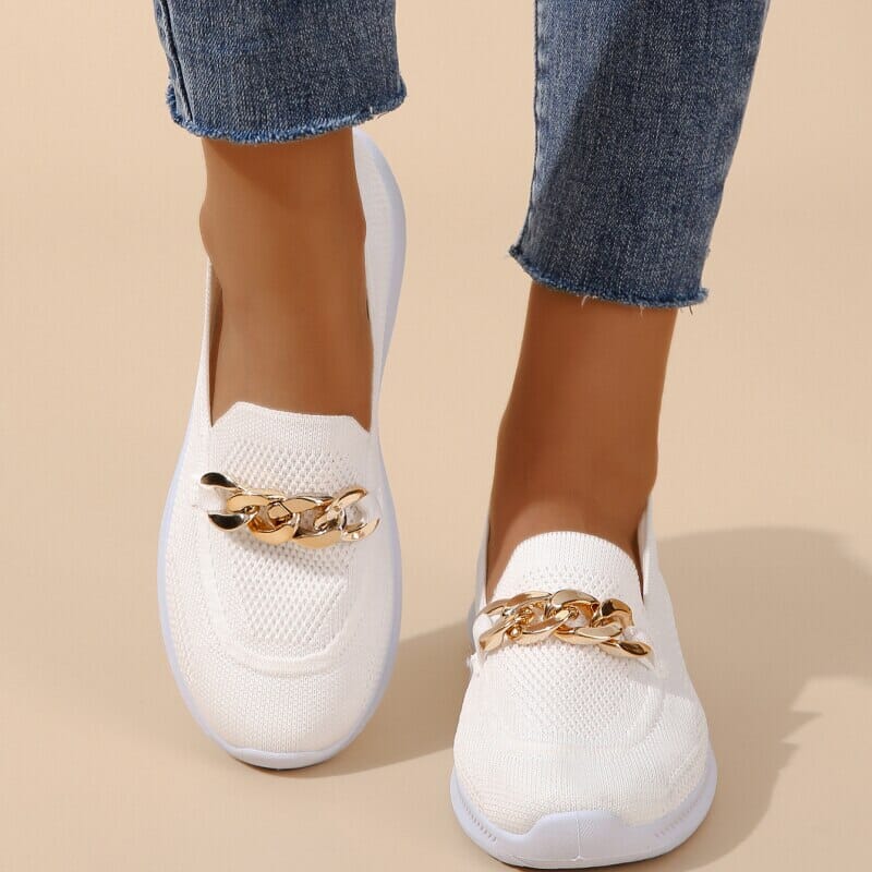 Kathrine™ | Stilfulde Slip-On Sneakers med Kædedetalje
