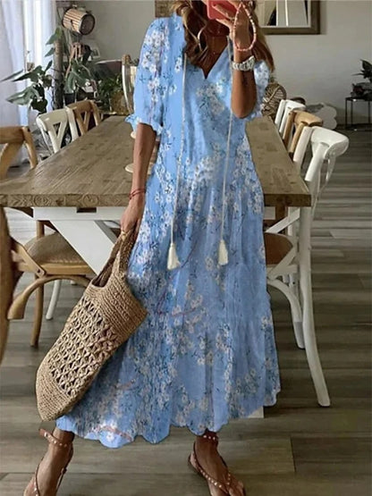 Lana™ | Boho V-udskæring sommerkjole